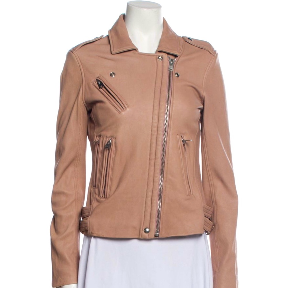 IRO Pink Lambskin Leather Jacket